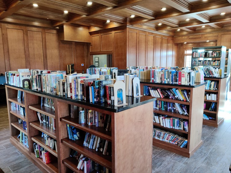 Main Library Room with shelves of books 